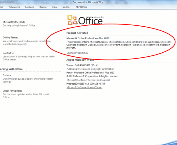how to put in product key for office 2010